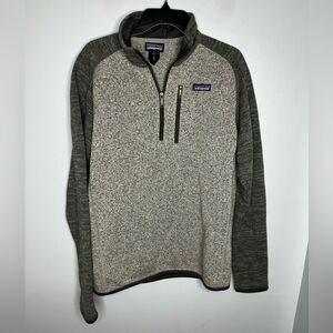 Patagonia Two Tone Gray Fleece Quarter Zip Sweatshirt Men's Medium